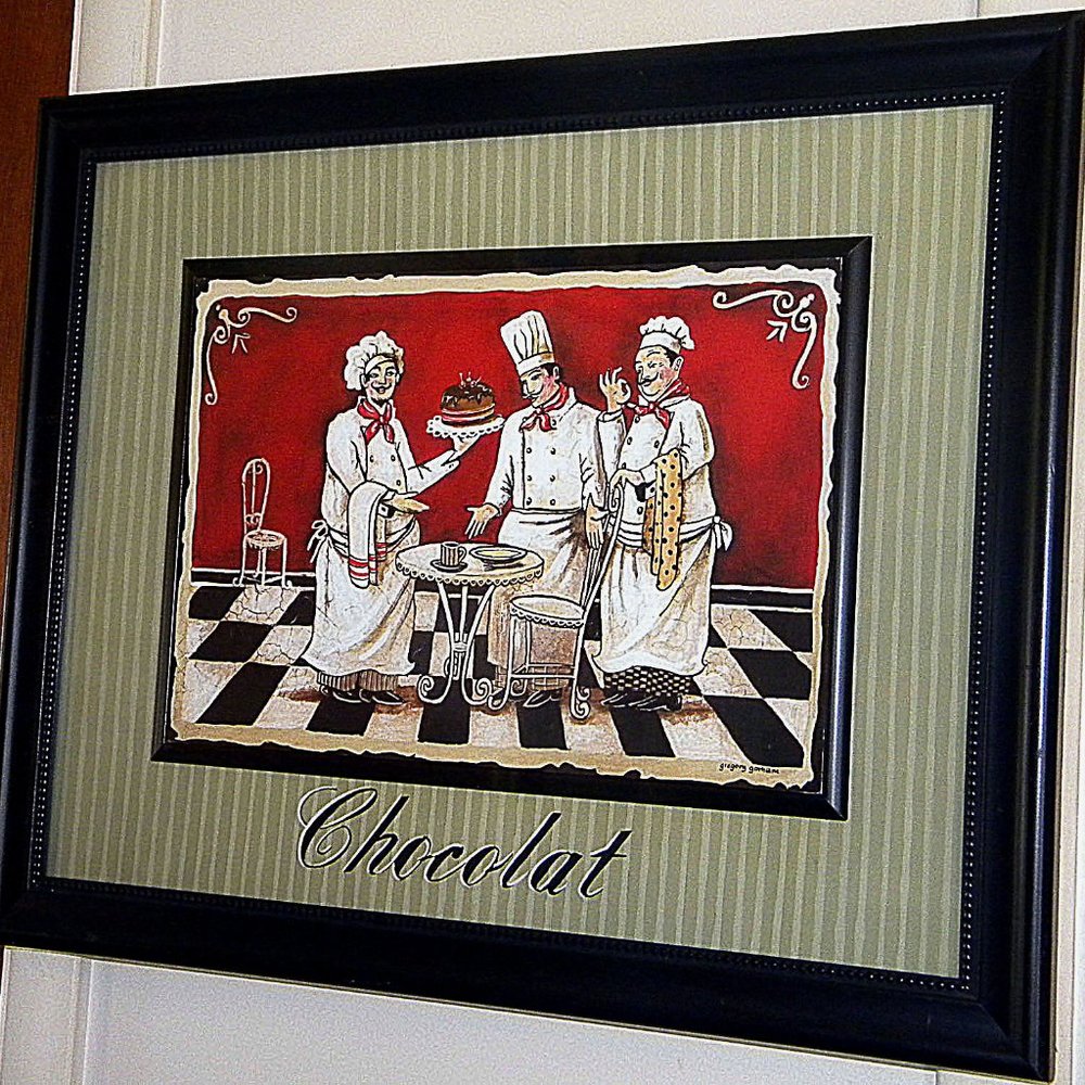 Gregory Gorham framed art work Three Chefs